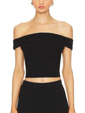 LAmade Black Off-Shoulder Crop Top